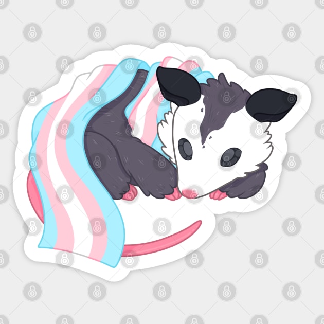 Trans Pride Possum Sticker by Humming_Bee_Arts